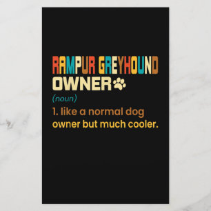 Funny Rampur Greyhound Retro Dog mama Pa G Briefpapier