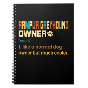 Funny Rampur Greyhound Retro Dog mama Pa G Notitieboek