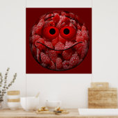 Funny Raspberry Emoticon Poster (Keuken)