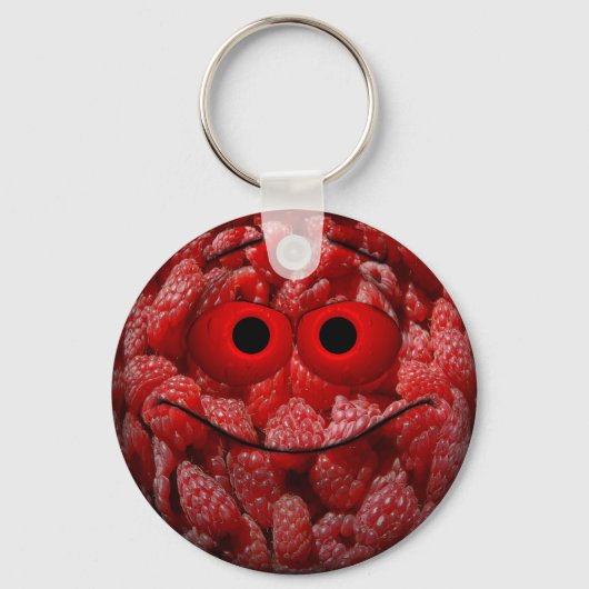 Funny Raspberry Emoticon Sleutelhanger (Voorkant)