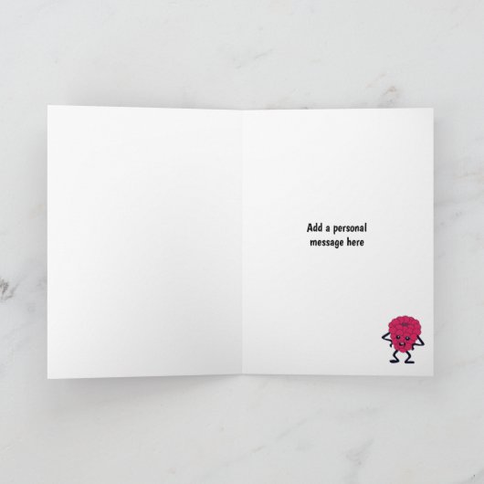 Funny Raspberry Thed Custom Birthday of Any Kaart (Binnen)