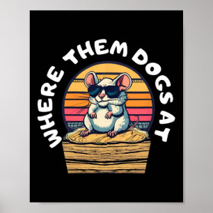 Funny Rat Hunting - Schattigee Rat in Zonnebrillen Poster