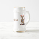 Funny rat met camera-cartoon illustratie bierpul (Voorkant rechts)