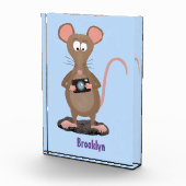 Funny rat met camera-cartoon illustratie fotoblokken (Rechts)