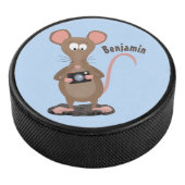 Funny rat met camera-cartoon illustratie hockey puck (3/4)