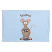 Funny rat met camera-cartoon illustratie kussensloop (Achterkant)