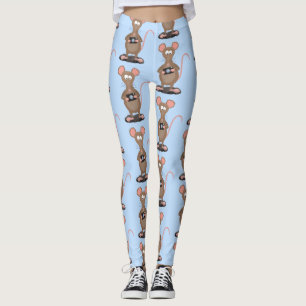 Funny rat met camera-cartoon illustratie leggings