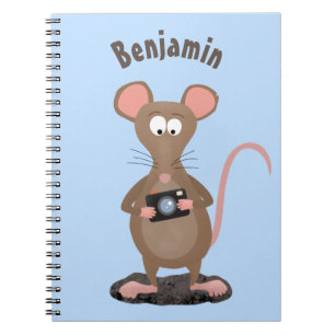 Funny rat met camera-cartoon illustratie notitieboek