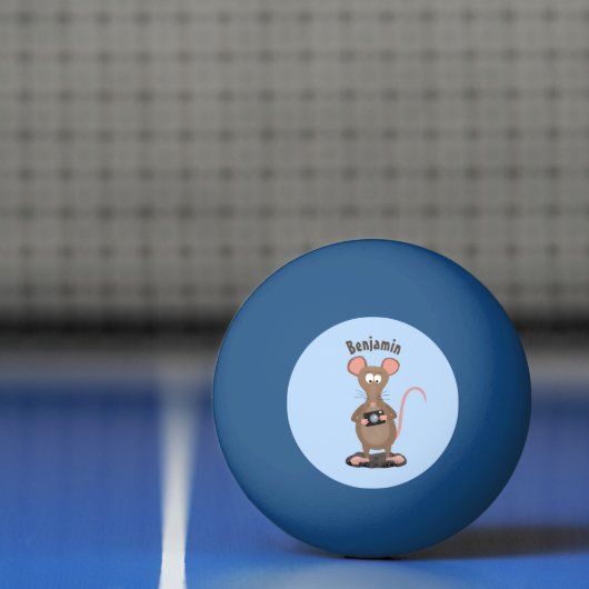 Funny rat met camera-cartoon illustratie pingpongballen (Net)