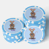 Funny rat met camera-cartoon illustratie poker chips (Opstapeling)