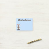 Funny rat met camera-cartoon illustratie post-it® notes (Op bureau)