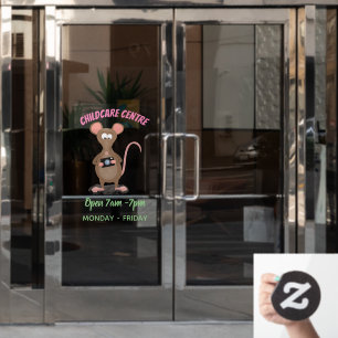 Funny rat met camera-cartoon illustratie raamsticker