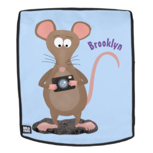 Funny rat met camera-cartoon illustratie rugtassen