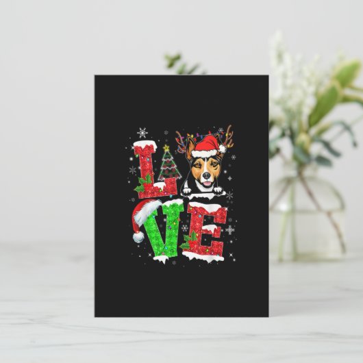 Funny Rat Terrier Dog Tree kerstlampjes P Kaart (Staand voorkant)