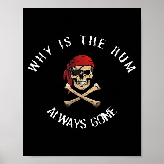 Funny Rate Quote - Why Is The Rum Always Gone_ , S Poster (Voorkant)