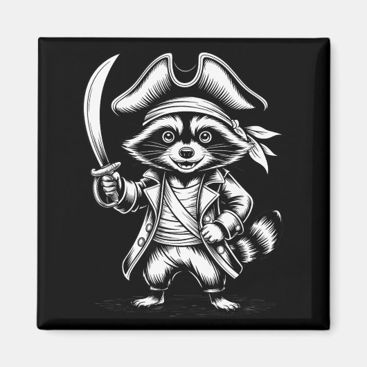 Funny Rate Raccoon  Magneet (Voorkant)