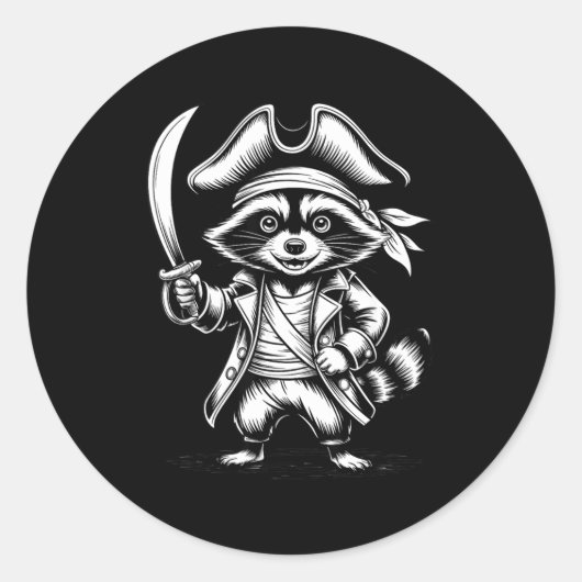 Funny Rate Raccoon  Ronde Sticker (Voorkant)