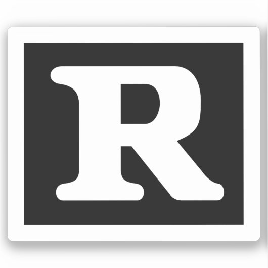 Funny Rated R Restricted Symbol Sticker (Voorkant)
