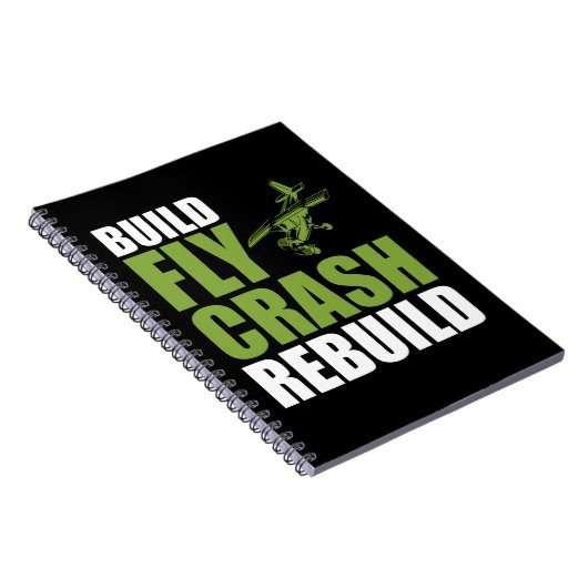 Funny RC Vliegtuig Pilot Control Model Plane Notitieboek (Rechterzijde)