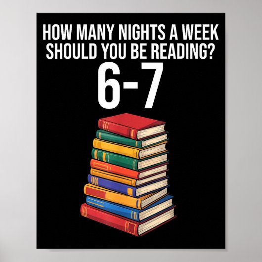 Funny Reading Book Teacher 67 Six Seven Meme  Poster (Voorkant)