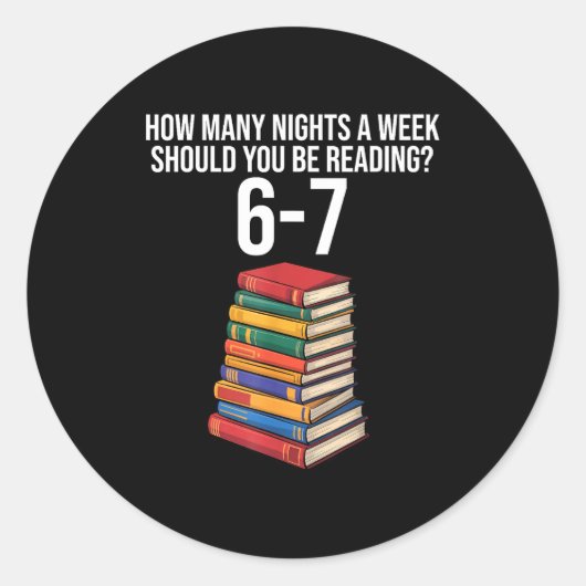 Funny Reading Book Teacher 67 Six Seven Meme  Ronde Sticker (Voorkant)