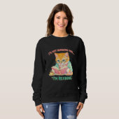 Funny Reading Cat Retro Book Lover Gift Trui (Voorkant volledig)