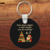 Funny Reading Christmas Tree Book– Reading 6 7 Mem Sleutelhanger (Voorkant)