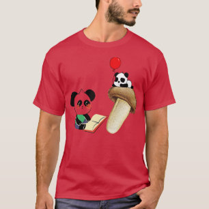Funny Reading Panda T-shirt