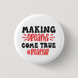 Funny Real Estate Agent Home Broker Realtor Ronde Button 3,2 Cm
