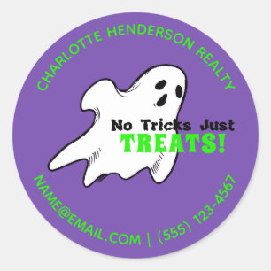 Funny Real Estate Ghost Halloween Ronde Sticker