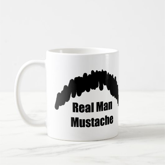 Funny Real Mannen Cookie Duster Mustache Koffiemok (Links)