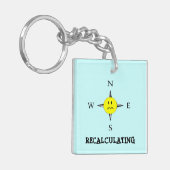 Funny Recalculating GPS Compass Sleutelhanger (Voorkant Links)