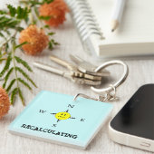 Funny Recalculating GPS Compass Sleutelhanger (Voorkant Rechts)