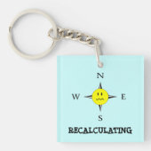 Funny Recalculating GPS Compass Sleutelhanger (Voorkant)
