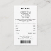 Funny, Receipt theme wedding invitation (Devant)