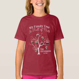 Funny Red Afbeelding Family Tree is vol met noten T-shirt