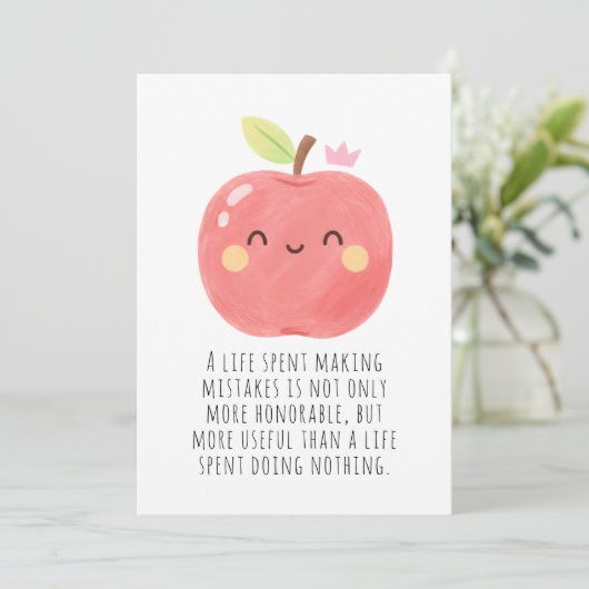 Funny Red Apple Eat a Red Apple Day Bedankkaart (Staand voorkant)