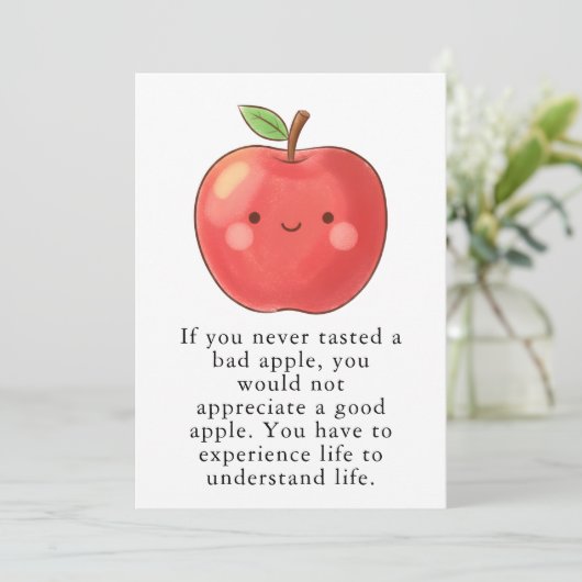 Funny Red Apple Eat a Red Apple Day Bedankkaart (Staand voorkant)