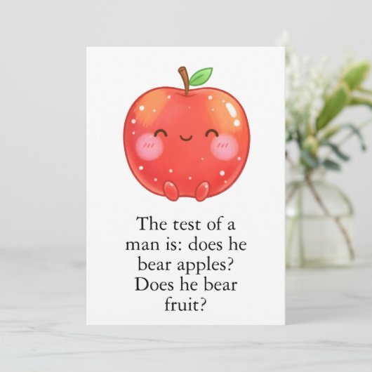 Funny Red Apple Eat a Red Apple Day Bedankkaart (Staand voorkant)