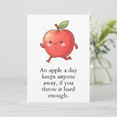 Funny Red Apple Eat a Red Apple Day Bedankkaart (Staand voorkant)