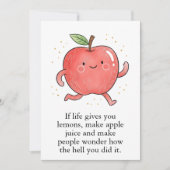 Funny Red Apple Eat a Red Apple Day Bedankkaart (Voorkant)