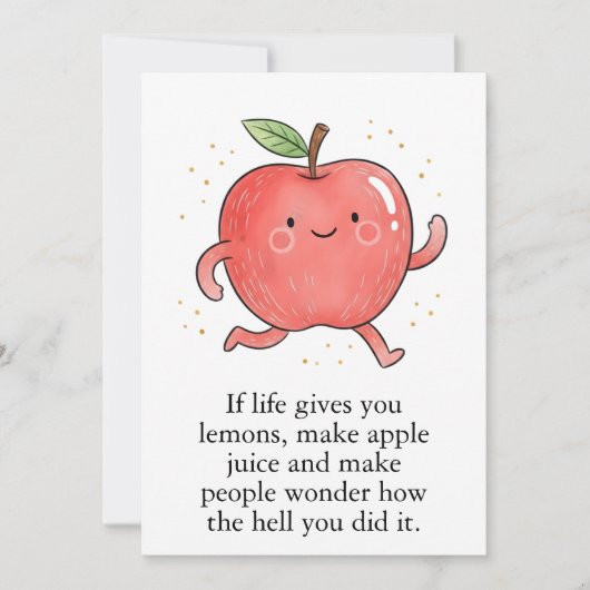 Funny Red Apple Eat a Red Apple Day Bedankkaart (Voorkant)