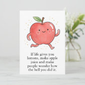 Funny Red Apple Eat a Red Apple Day Bedankkaart (Staand voorkant)