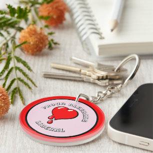 Funny Red Bleeding Heart Liberal Pop Art Sleutelhanger