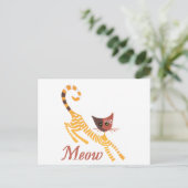 Funny red cat briefkaart (Staand voorkant)