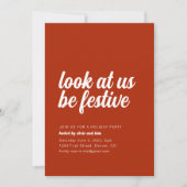 Funny Red Christmas Fête Invitation (Devant)