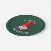 Funny Red Gnome kerst Papieren Bordje (Gekanteld)