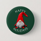 Funny Red Gnome kerst Ronde Button 5,7 Cm (Voorkant)