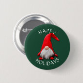 Funny Red Gnome kerst Ronde Button 5,7 Cm (Voorkant /achterkant)