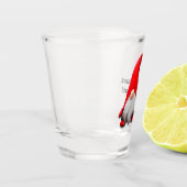 Funny Red Gnome kerstaast Shot Glas (Links)